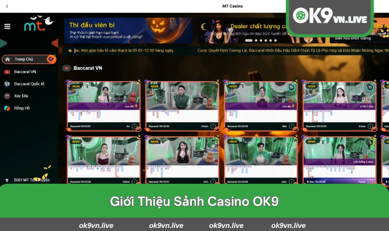 Giao diện sảnh casino hiện đại và dễ sử dụng trên mọi thiết bị