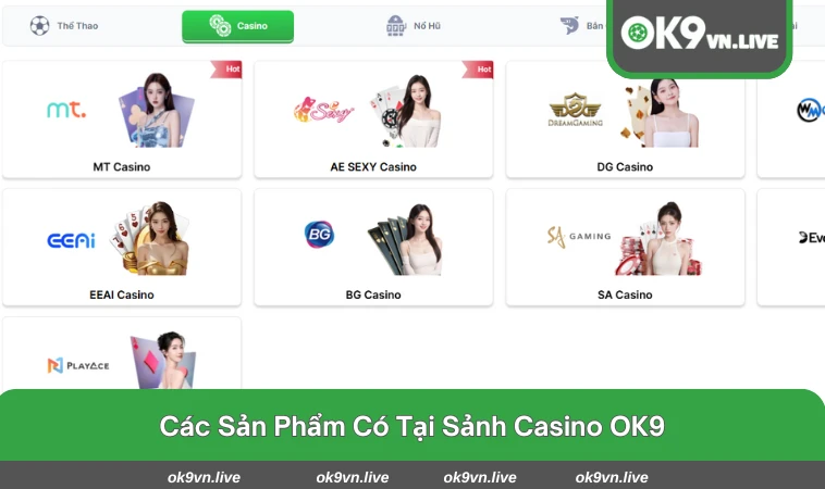 Các trò chơi nổi bật tại sảnh casino với tỷ lệ trả thưởng cao
