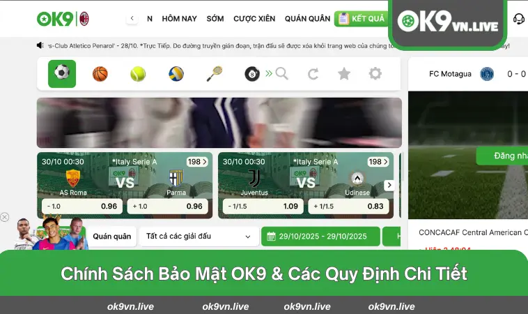 Các quy định chi tiết về chính sách bảo mật OK9 cho bạn