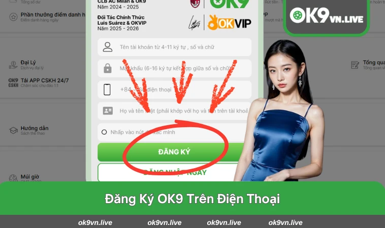 Người dùng thao tác đăng ký tài khoản trực tiếp trên điện thoại di động