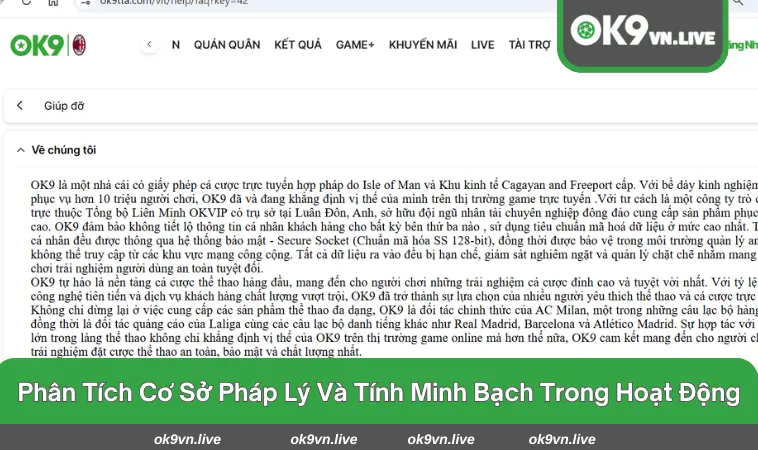 Giấy phép hoạt động quốc tế công khai và quy trình giao dịch minh bạch
