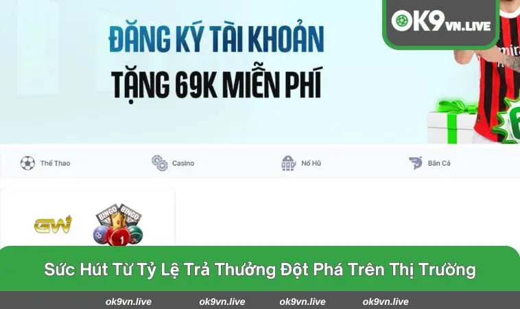 Hài lòng với mức cược 1:99,5 của nền tảng đem lại